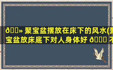 🌻 聚宝盆摆放在床下的风水(聚宝盆放床底下对人身体好 🐋 不好)